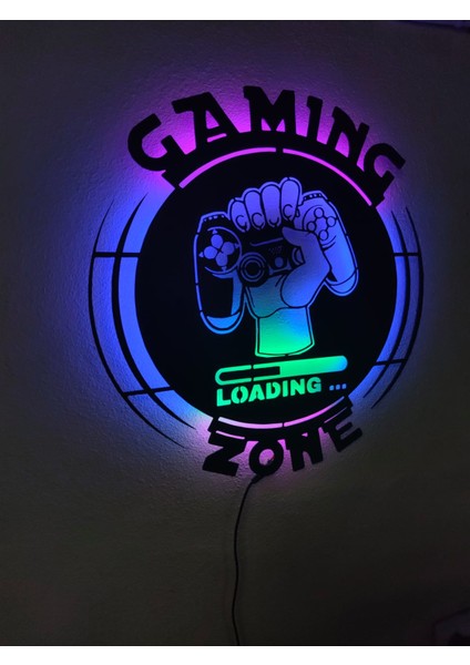 Gaming Zone Gamer LED Işıklı Ahşap Tablo indirimleri