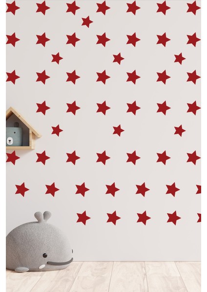94 Adet Kırmızı Yıldız Çocuk Odası ve Anaokulu Duvar Sticker indirimleri
