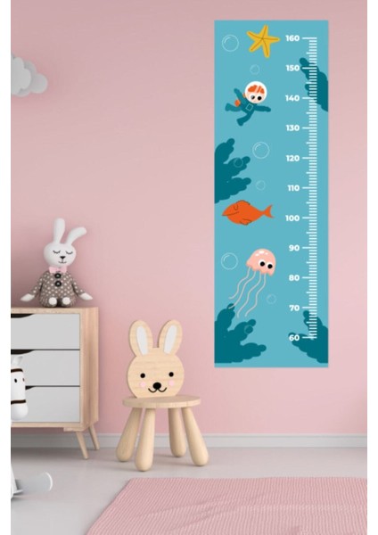 Çocuk Odası Deniz Altı Temalı Boy Ölçme Duvar Sticker fiyatları