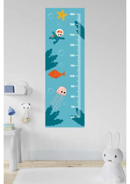 Çocuk Odası Deniz Altı Temalı Boy Ölçme Duvar Sticker indirimleri