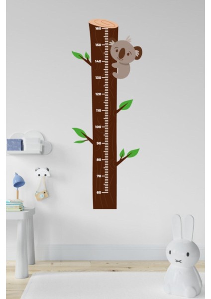 Çocuk Odası Ağaçta Koala Temalı Boy Ölçüm Cetveli Duvar Sticker modelleri