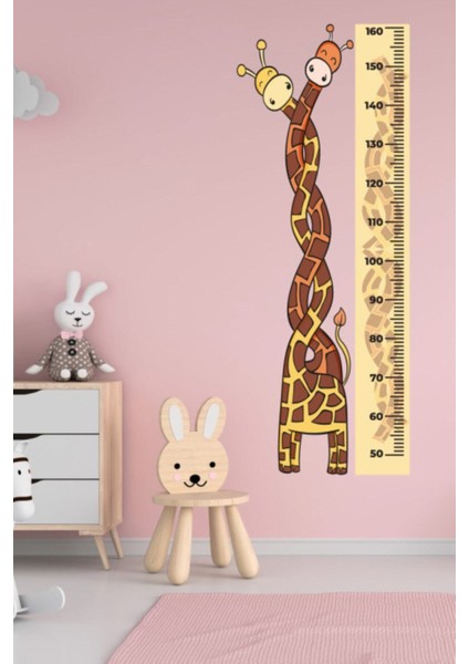 Çocuk Odası Zürafa Temalı Boy Ölçüm Cetveli Duvar Sticker fiyatları