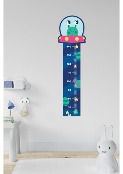 Sevimli Uzaylı Figürlü Boy Ölçme Sticker