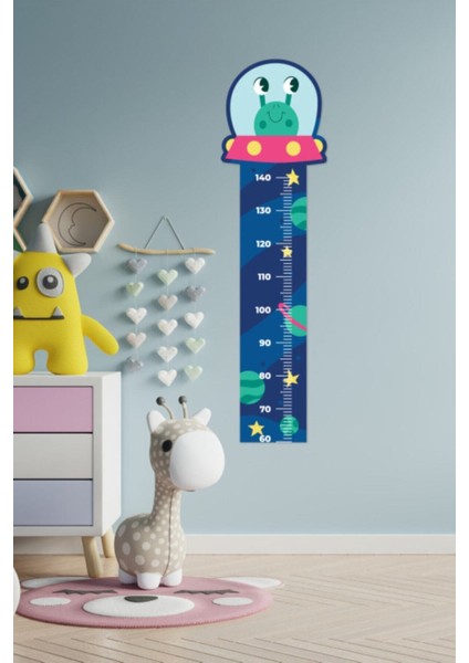 Sevimli Uzaylı Figürlü Boy Ölçme Sticker fiyatları