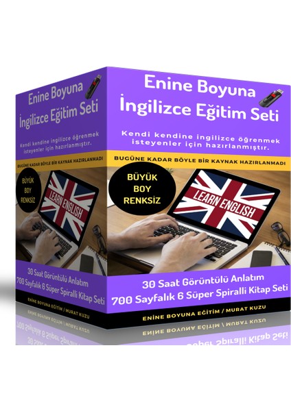 Enine Boyuna Ingilizce Eğitim Seti (Büyük Boy Renksiz)