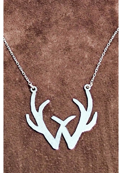 Sweet Tooth Geyik Boynuzu 925 Ayar Gümüş Kolye