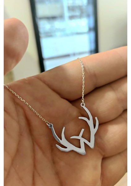 Sweet Tooth Geyik Boynuzu 925 Ayar Gümüş Kolye fırsatları
