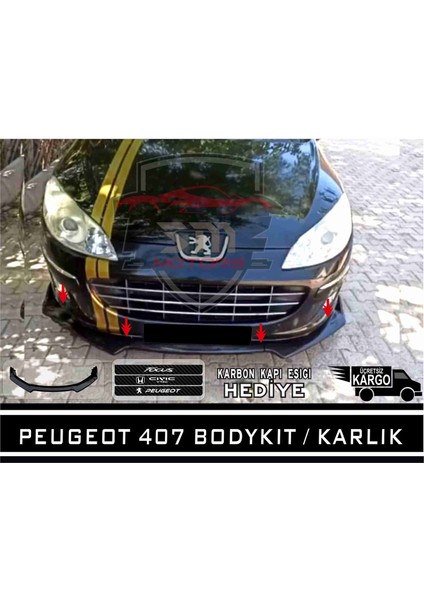 Peugeot 307 Ön Tampon Eki Lip 4 Parça Parlak Siyah modelleri