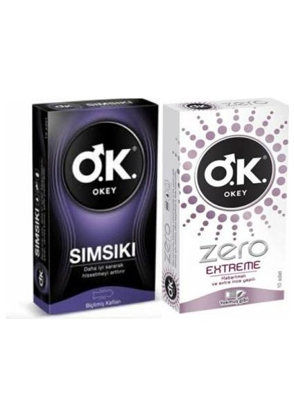 Prezervatif Sımsıkı 10 Lu + Zero Extreme 10 Lu