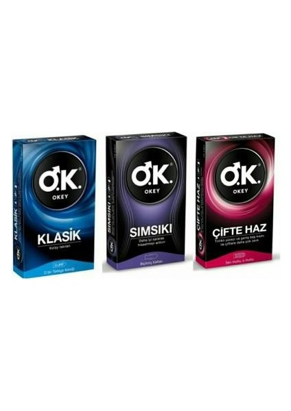 Prezervatif Klasik 10 Lu + Sımsıkı 10 Lu + Çifte Haz 10 Lu