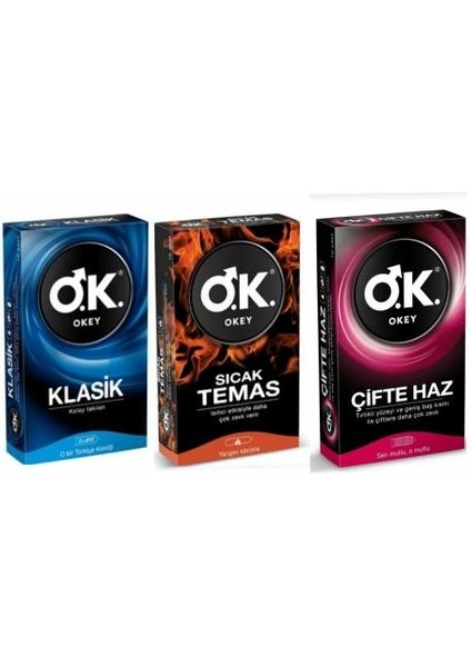 Prezervatif Klasik 10 Lu + Sıcak Temas 10 Lu + Çifte Haz 10 Lu
