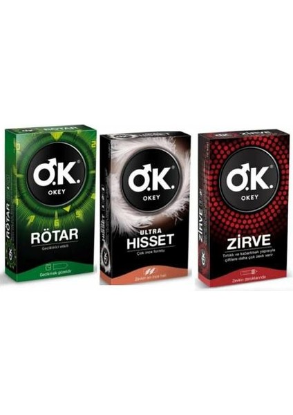 Prezervatif Rötar 10 Lu + Ultra Hisset 10 Lu + Zirve 10 Lu