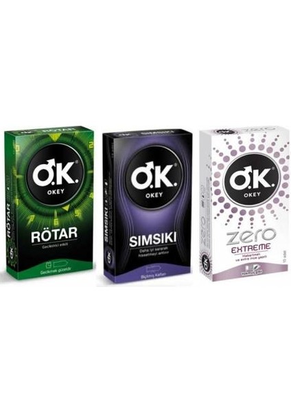 Prezervatif Rötar 10 Lu + Sımsıkı 10 Lu + Zero Extreme 10 Lu