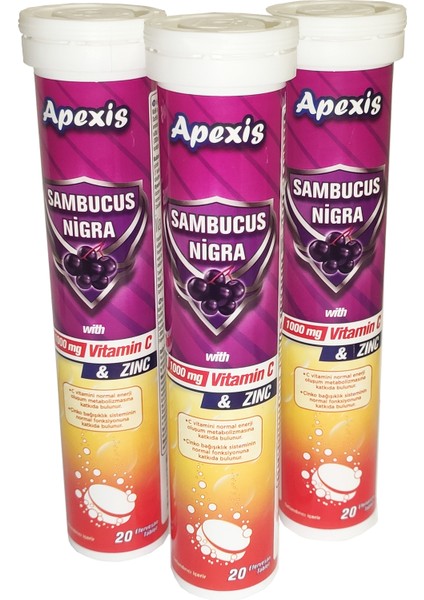 Sambucus Nigra Vitamin C & Zinc 1000 Mg Tablet 3 Adet fiyatları