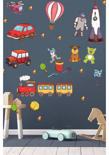 Çocuk Odası Duvar Sticker Araçlar, Sevimli Hayvanlar ve Roketler fiyatları