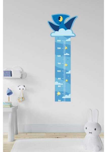 Sevimli Dinozor Figürlü Boy Ölçme Sticker
