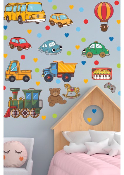 Çocuk Odası Duvar Sticker Araçlar, Dekoratif Figürler ve Roketler