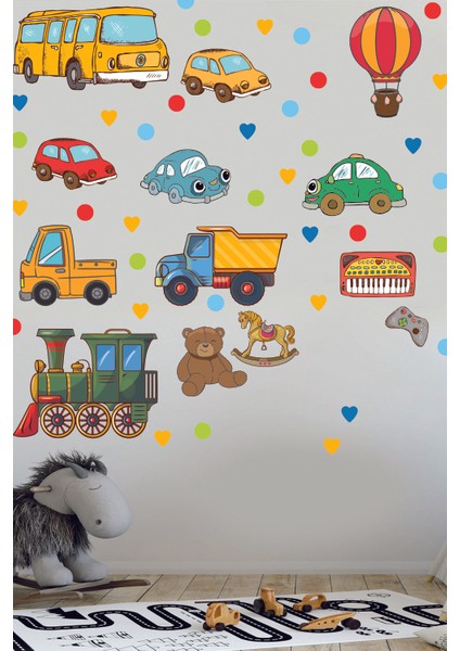 Çocuk Odası Duvar Sticker Araçlar, Dekoratif Figürler ve Roketler fiyatları