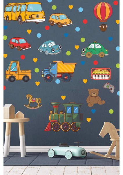 Çocuk Odası Duvar Sticker Araçlar, Dekoratif Figürler ve Roketler modelleri