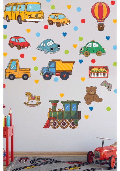 Çocuk Odası Duvar Sticker Araçlar, Dekoratif Figürler ve Roketler fırsatları