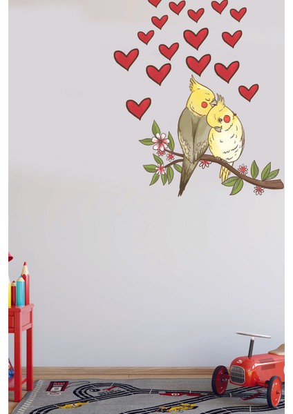Daldaki Sevimli Kuşlar Duvar Sticker ve Kalpler Sticker Çocuk Odası indirimleri
