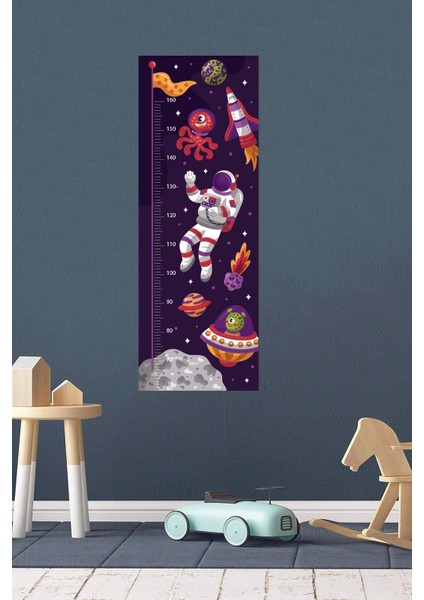 Uzay ve Astronot Temalı Çocuk Odası Boy Ölçer Duvar Sticker fiyatları