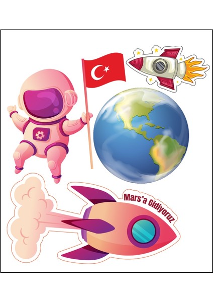 Uzay ve Astronot Temalı Laptop Arkası Sticker fiyatları