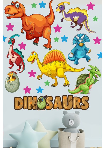 Dinozorlar Temalı Çocuk Odası Duvar Sticker