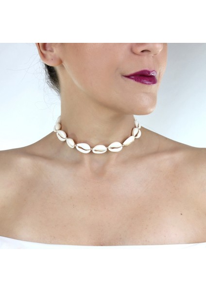 Doğal Deniz Kabuğu Choker Kolye