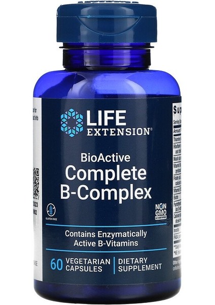 Life Extension, Bioactive Complete B-Complex, 60 Vegetarian Capsules