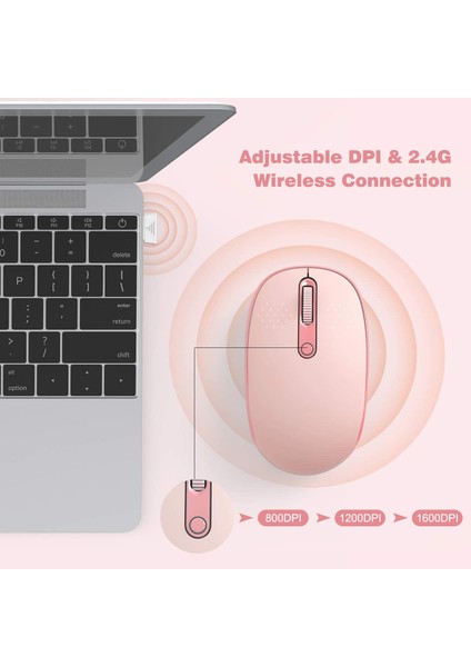 Kablosuz USB Alıcılı 2.4G Gürültüsüz Fare (Yurt Dışından)