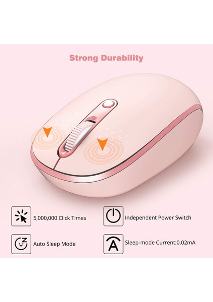 Kablosuz USB Alıcılı 2.4G Gürültüsüz Fare (Yurt Dışından)