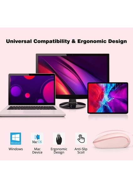 Kablosuz USB Alıcılı 2.4G Gürültüsüz Fare (Yurt Dışından)