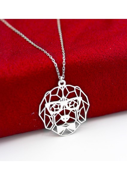 925 Ayar Gümüş Origami Gözlüklü Köpek Kolye