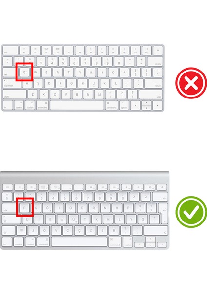 Apple Magic Keyboard-1 ile Uyumlu Klavye Koruyucu F-Türkçe DaktiloTip Dizilim Baskı
