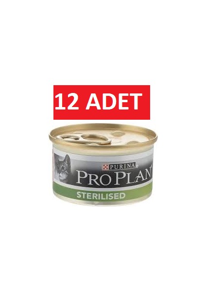 Proplan Sterilised Somon Kısır Kedi Konservesi 85 gr x 12  Yaş Mama