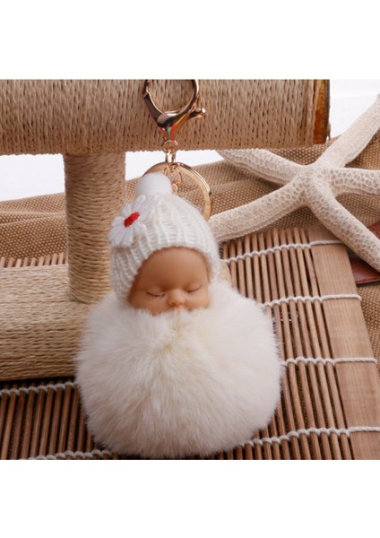Uyuyan Bebek Peluş Anahtarlık 8 cm