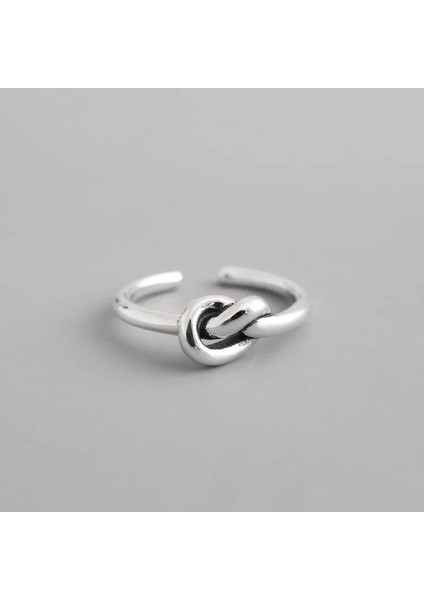 TS001342 - Düğümlü 925 Ayar Gümüş Kadın Yüzük