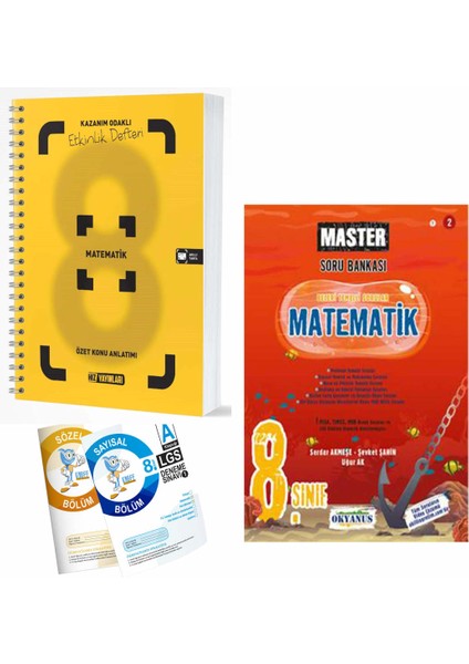 8. Sınıf Matematik Özet Konu Anlatımlı Etkinlik Kitabı ve Okyanus Master Matematik Soru Bankası