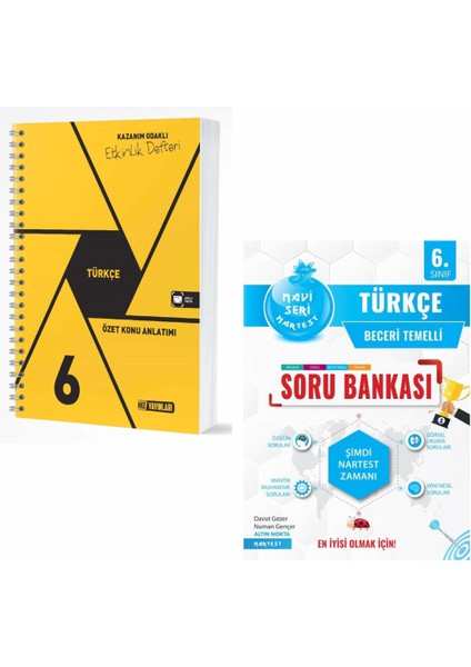 6. Sınıf Türkçe Özet Konu Anlatımlı Etkinlik Kitabı ve Nartest Mavi Türkçe Soru Bankası