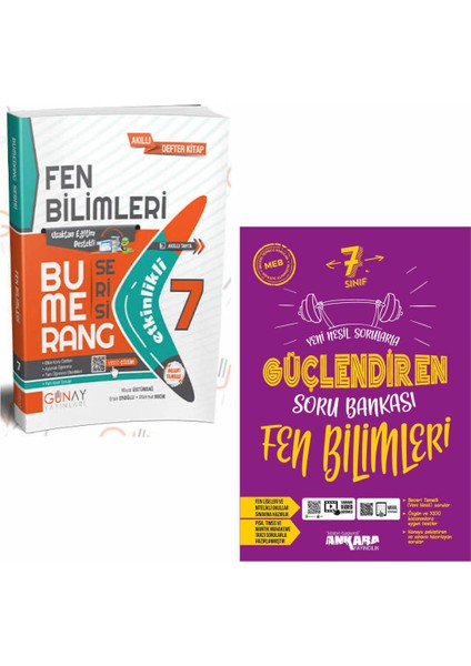 Gün&Ay Yayınları 7. Sınıf Bumerang Etkinlikli Fen Bilimleri ve Ankara Fen Bilimleri Güçlendiren Soru Bankası