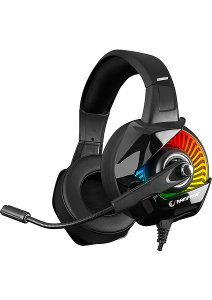 RM-K66 TYPHOON Siyah USB 7.1 Version RGB Ledli Gaming Oyuncu Mikrofonlu Kulaklık