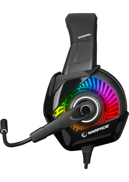 RM-K66 TYPHOON Siyah USB 7.1 Version RGB Ledli Gaming Oyuncu Mikrofonlu Kulaklık