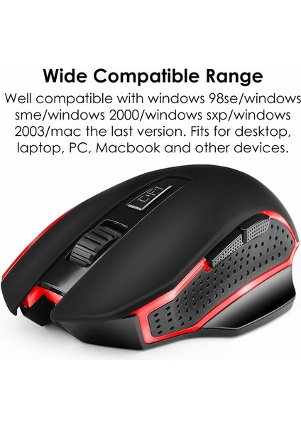 G821 2.4Hz Kablosuz Mouse Ayarlanabilir 2400DPI Siyah (Yurt Dışından)