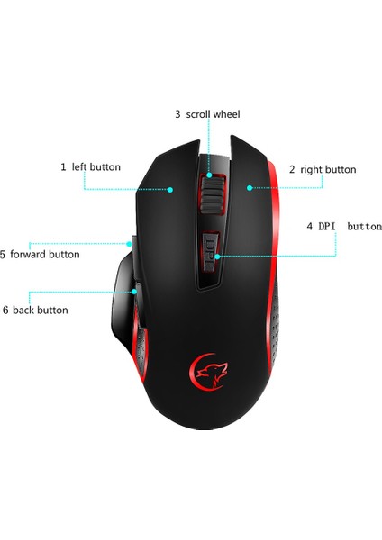 G821 2.4Hz Kablosuz Mouse Ayarlanabilir 2400DPI Siyah (Yurt Dışından)