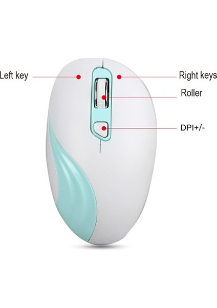 G833 2.4ghz Kablosuz Taşınabilir Ergonomik Mouse 2000DPI (Yurt Dışından)