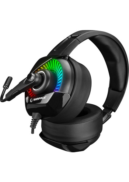 RM-K66 TYPHOON Siyah USB 7.1 Version RGB Ledli Gaming Oyuncu Mikrofonlu Kulaklık