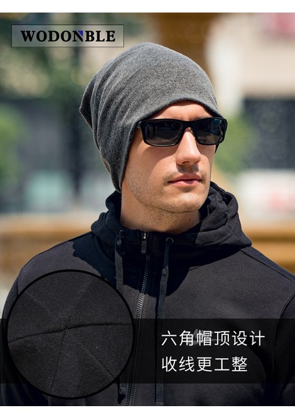 Erkek Sonbahar ve Kış Mevsimi Ince Kesit Pamuk Şapka Bere - Koyu Gri (Yurt Dışından) fiyatları