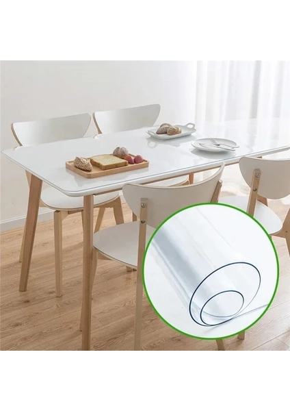 ERKSOLHOME Şeffaf 2,2 mm En: 80 cm Kalın Pvc Masa Örtüsü Koruyucu