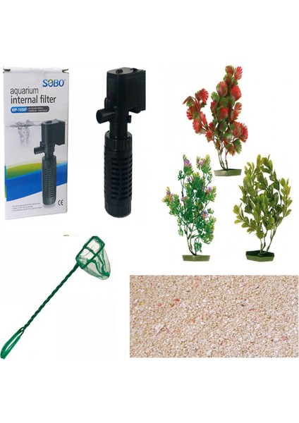 Full Set LED Işıklı Saat Kule Akvaryum DEKA-423 Mavi indirimleri